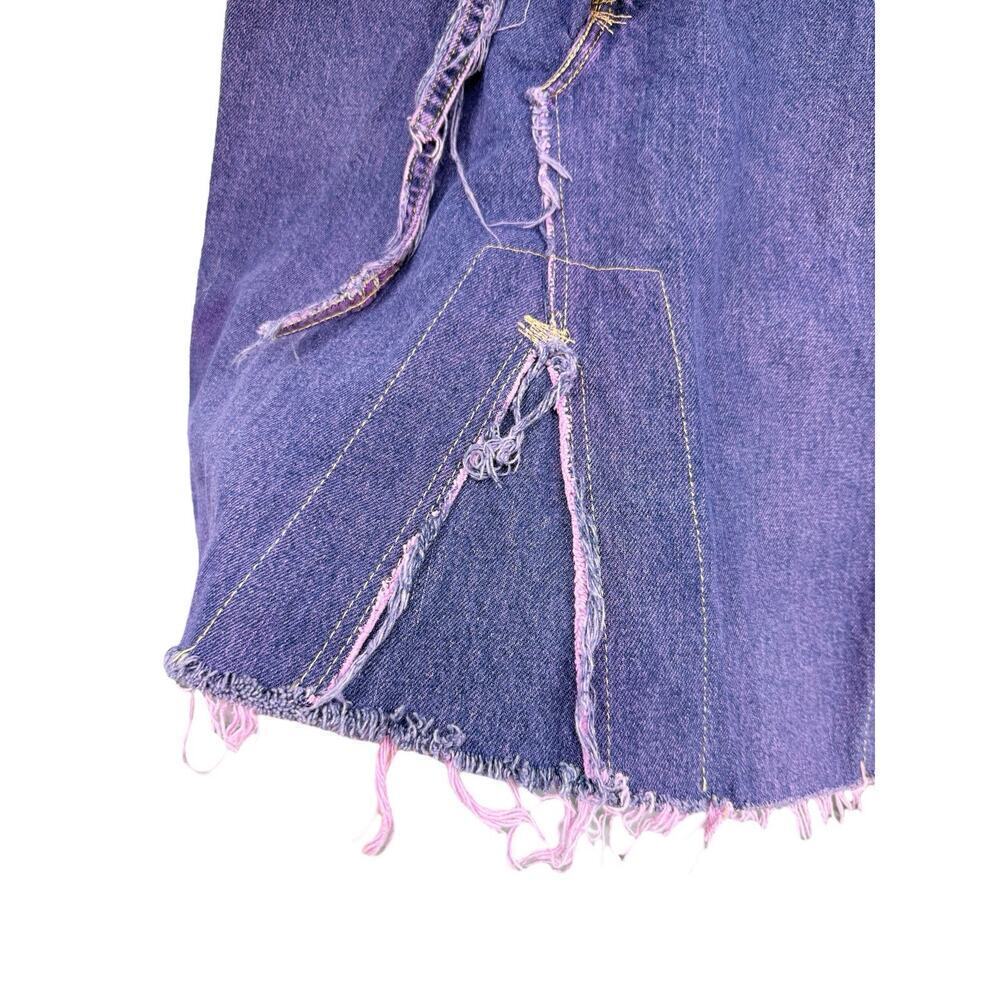 Ciprianamia Denim Upcycled Levi’s Purple Denim Skirt‎ Grunge Whimsygoth Size 28? - Picture 3 of 10